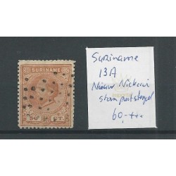 Suriname 13A with STOMP numeral dot cancel  VFU/used  CV 60++ €