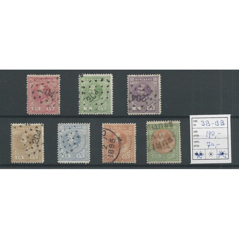 Suriname 3B-15B  Willem III  VFU/used  CV 190 €