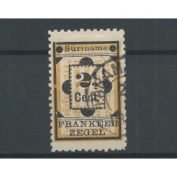 Suriname 22  Provisional stamp without dot on i  VFU/used  CV 10  €