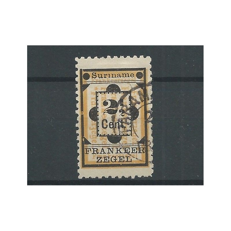 Suriname 22  Hulpzegel zonder punt op i  VFU/gebr  CV 10  €