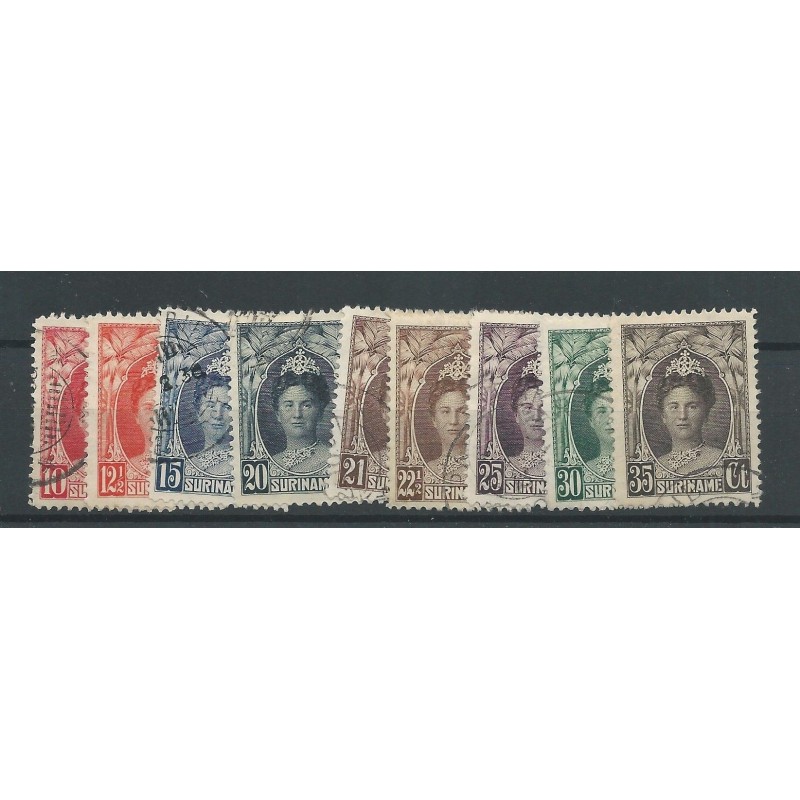 Suriname 118-126  Wilhlemina  VFU/used  CV 45  €