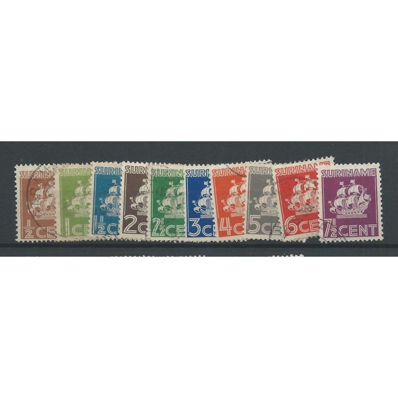 Suriname 157-166 Scheepje  VFU/used  CV 6  €