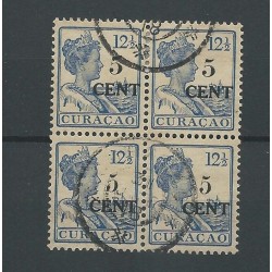 Curaçao 74b  2 stuks in block 4   VFU/used  CV 150+€  SUPERBE !!