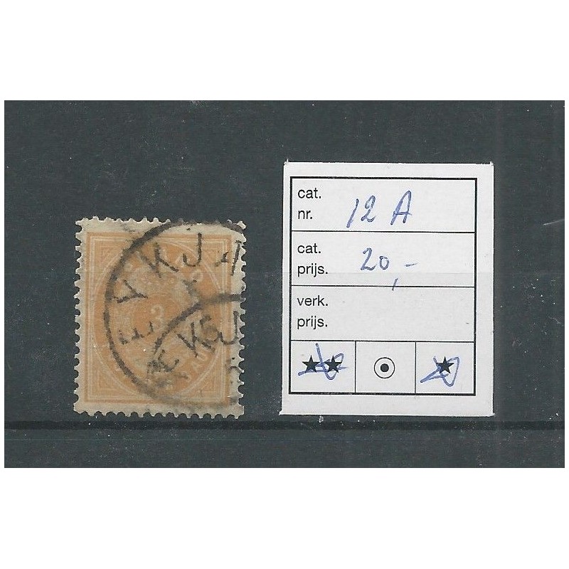Iceland  12A  Numeral with Kroon 3 Aur  VFU/used  CV 20 €
