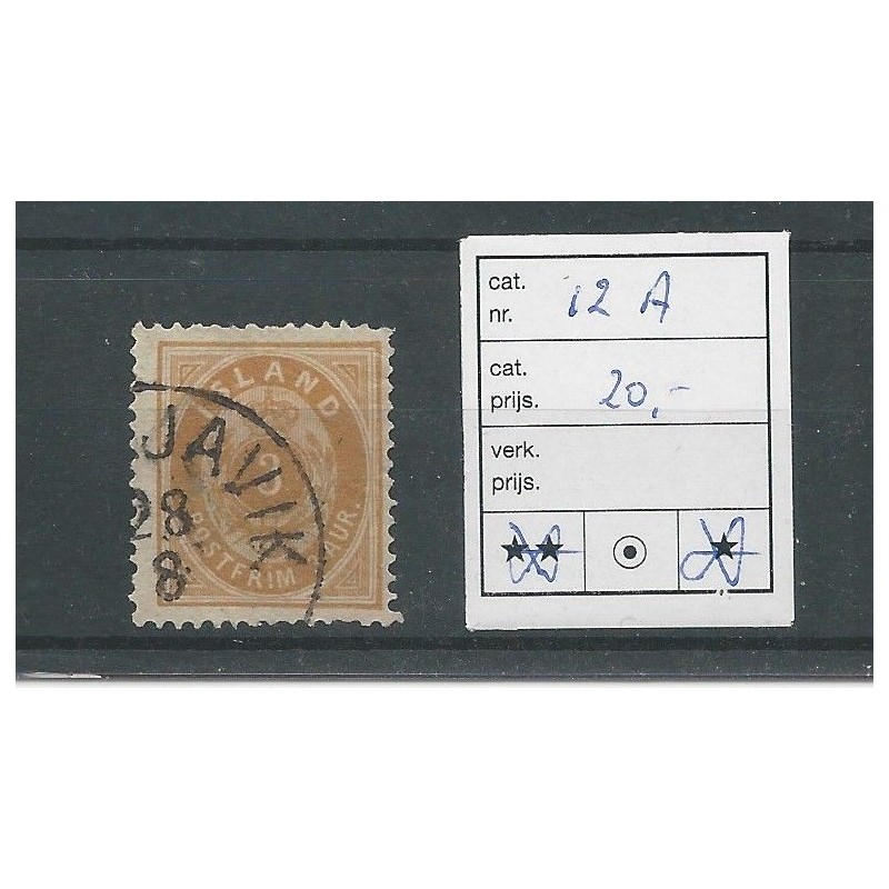 Iceland  12A  Numeral with Kroon 3 Aur  VFU/used  CV 20 €