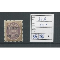 Iceland  34A Numeral with Gildi overprint  MH/unused  CV 50 €
