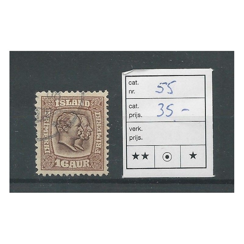 Iceland 55 King Christian & Frederik VFU/used  CV 35 €