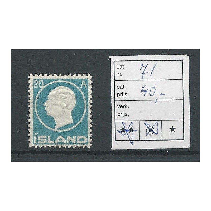 Iceland 71 King Frederik VII  MH/unused  CV 40 €