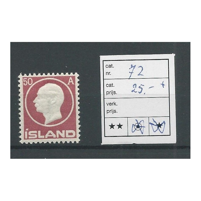 IJsland 72 Koning Frederik VII  MNH/postfris  CV 25 €