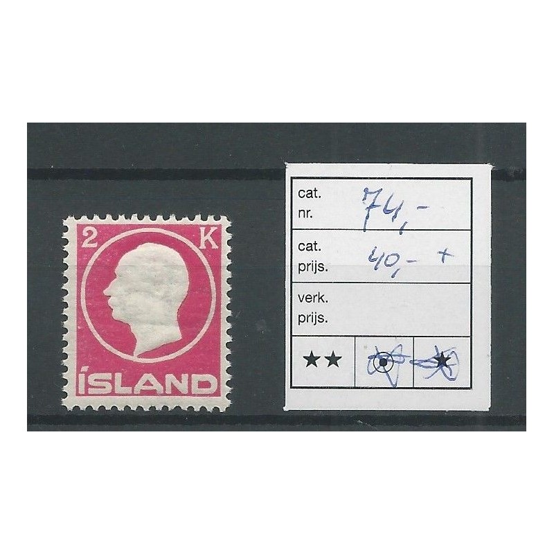 IJsland 74 Koning Frederik VII  MNH/postfris  CV 40+ €