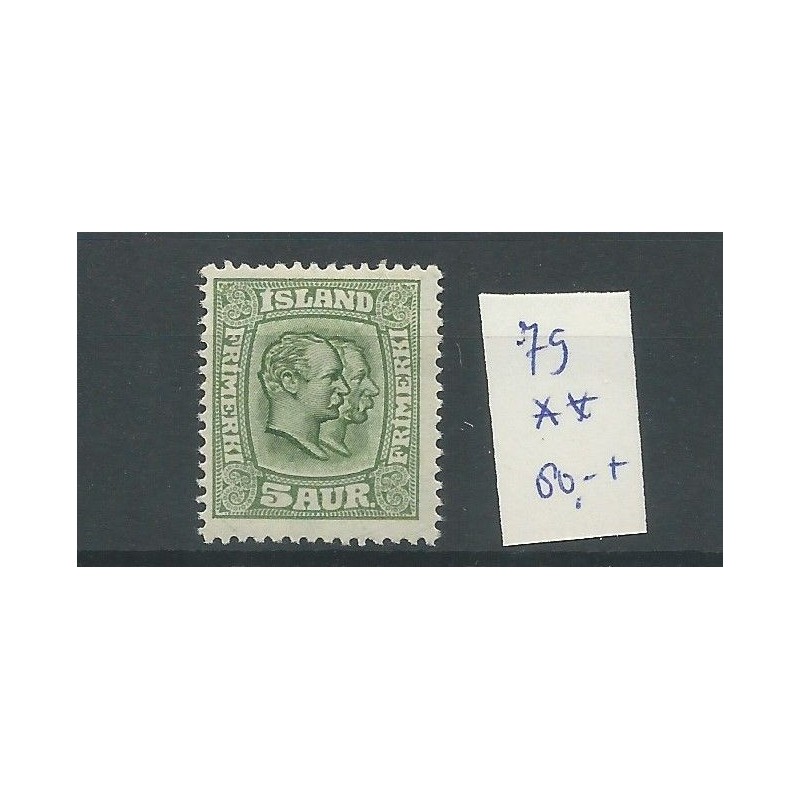 Iceland 79  King Christian & Frederik  MNH   CV 250 €