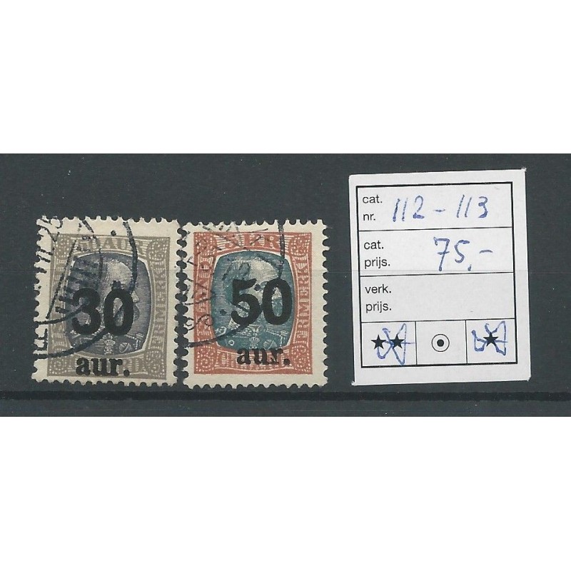 Iceland 112-113  overprint in black  VFU/used CV 75 €