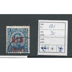 Iceland 121   overprint in red  VFU/used CV 30 €