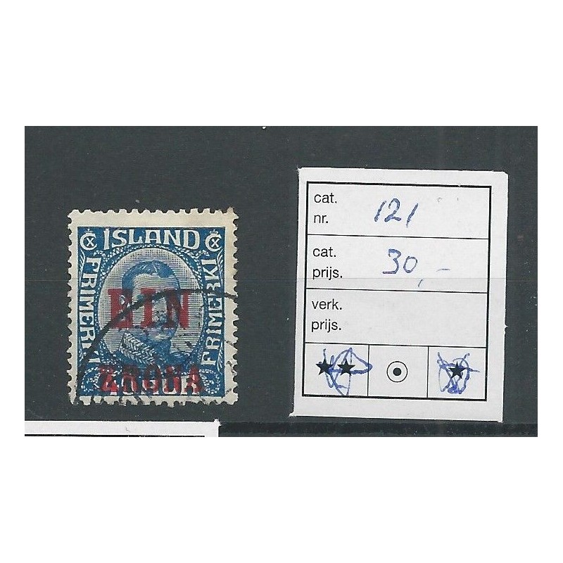 Iceland 121   overprint in red  VFU/used CV 30 €