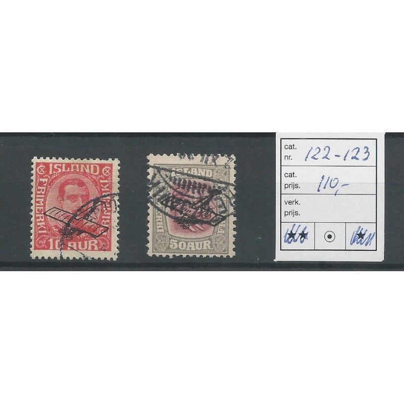 Iceland 122-123  Airmail 1928  VFU/used CV 110 €