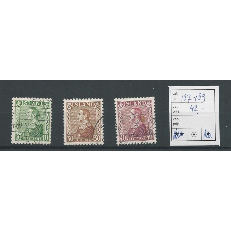 Iceland 187-189 King Christian  VFU/used CV 42 €