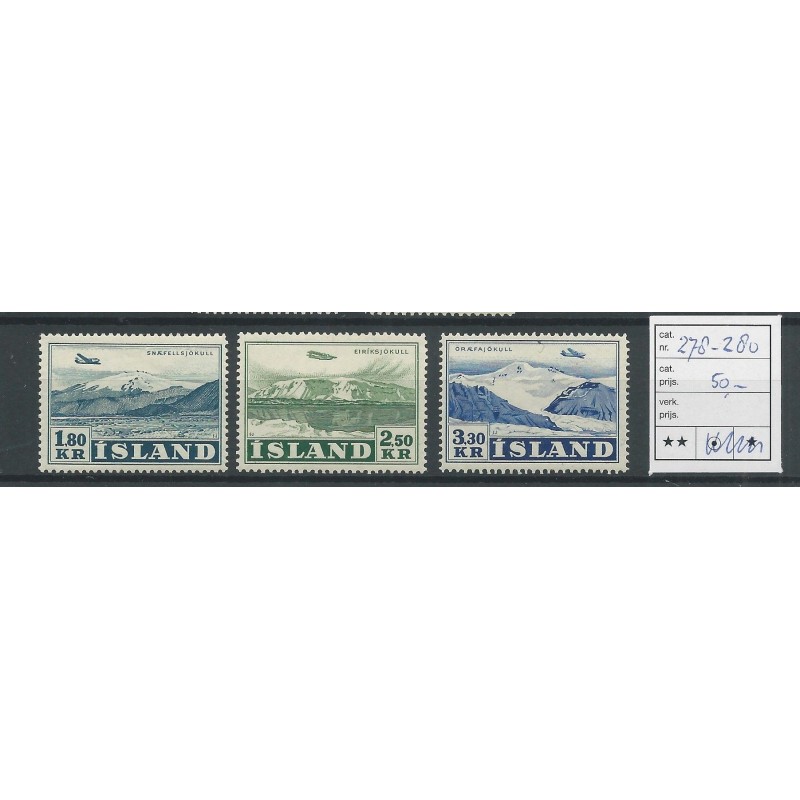 Iceland 278-280 Airmail  MNH  CV 50 €