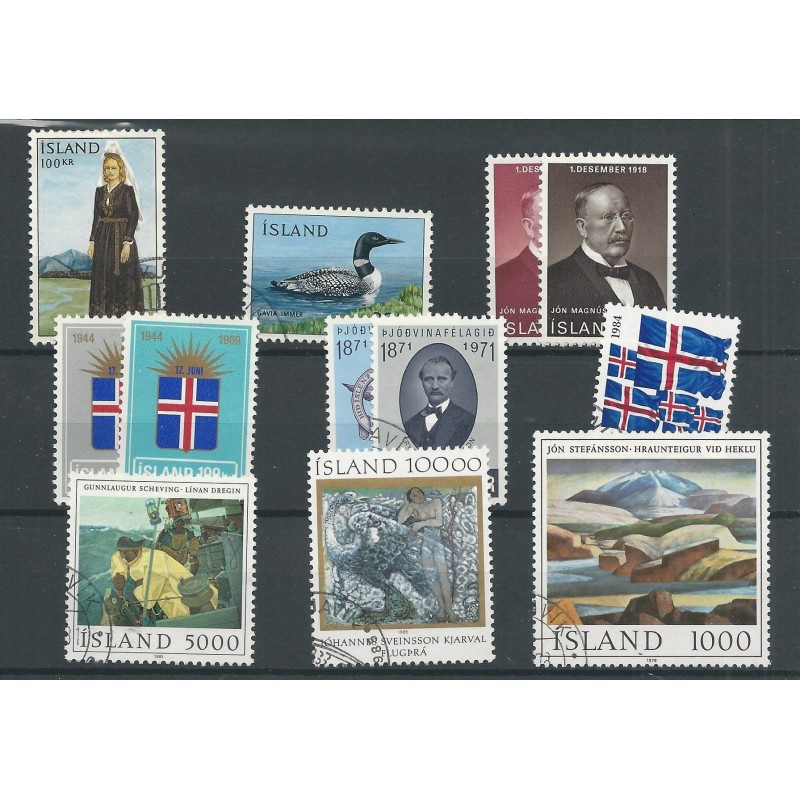Iceland card better stamps/sets  VFU/used CV 35 €