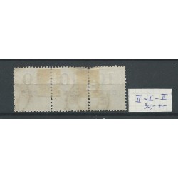 Suriname  31 strip of 3 type II-I-II  VFU/used  CV 25+ €