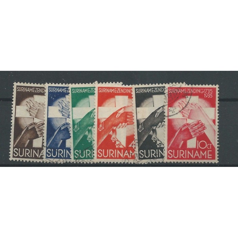 Suriname  151-155 Zendingszegels VFU/gebr  CV 20 €