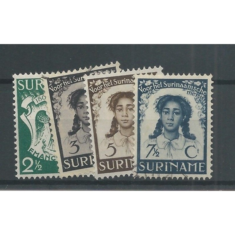 Suriname  183-186 Emancipatiezegels  VFU/used  CV 8 €