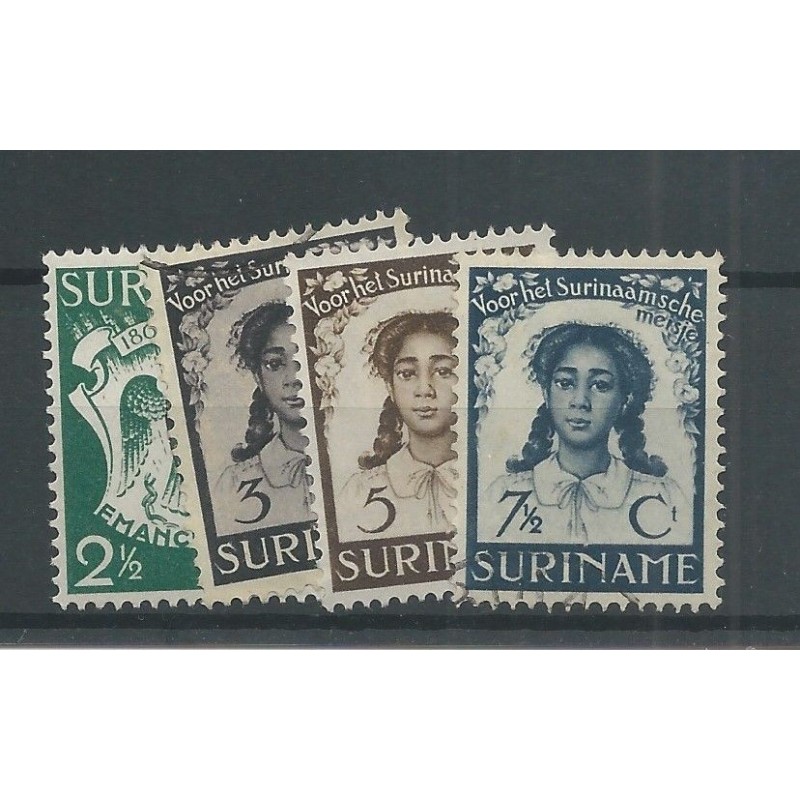 Suriname  183-186 Emancipatiezegels  VFU/gebr  CV 8 €