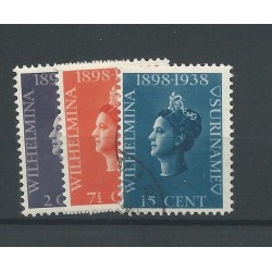 Suriname  187-189 Wilhelmina VFU/used  CV 4,5 €