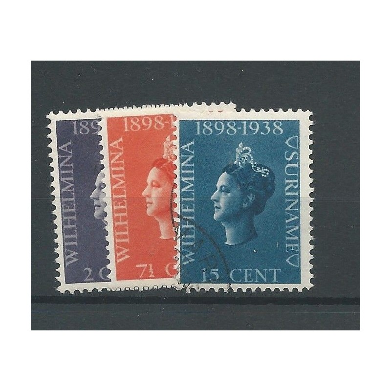Suriname  187-189 Wilhelmina VFU/gebr  CV 4,5 €