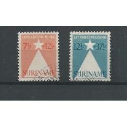 Suriname  247-248 Leprazegels VFU/gebr  CV 8 €