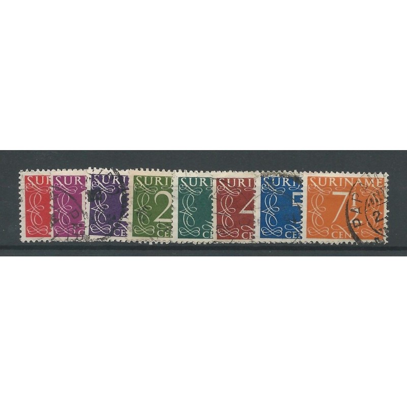 Suriname  249-256 Numeral VFU/used  CV 4 €