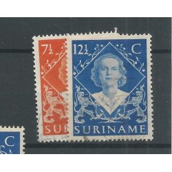 Suriname  276-277 Wilhelmina   VFU/gebr  CV 6,80 €