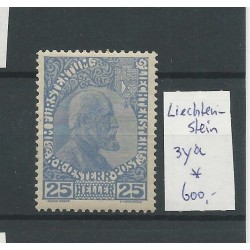 Liechtenstein 3ya Fürst Johan 25H   MH/unused CV 600 €