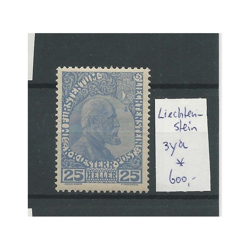 Liechtenstein 3ya Fürst Johan 25H   MH/unused CV 600 €