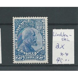 Liechtenstein 3x   Fürst Johan 25 Heller   MH/unused CV 75 €