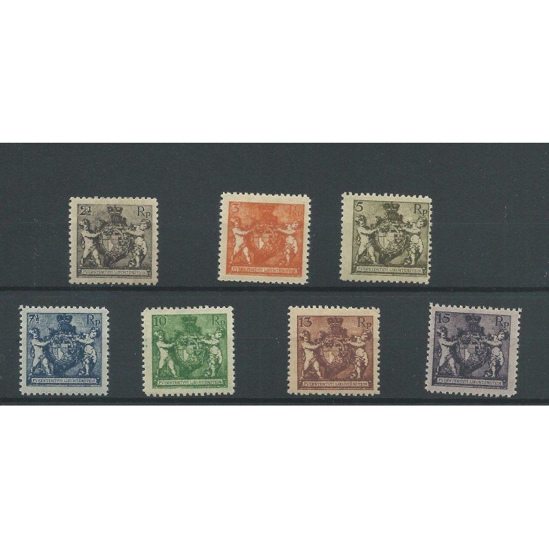 Liechtenstein 46B-52B  Wappen-set MH/unused  CV 300 €
