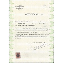 Nederland P66f KOPSTAANDE opdruk VFU/gebr  CV 450 € Certificaat !!!
