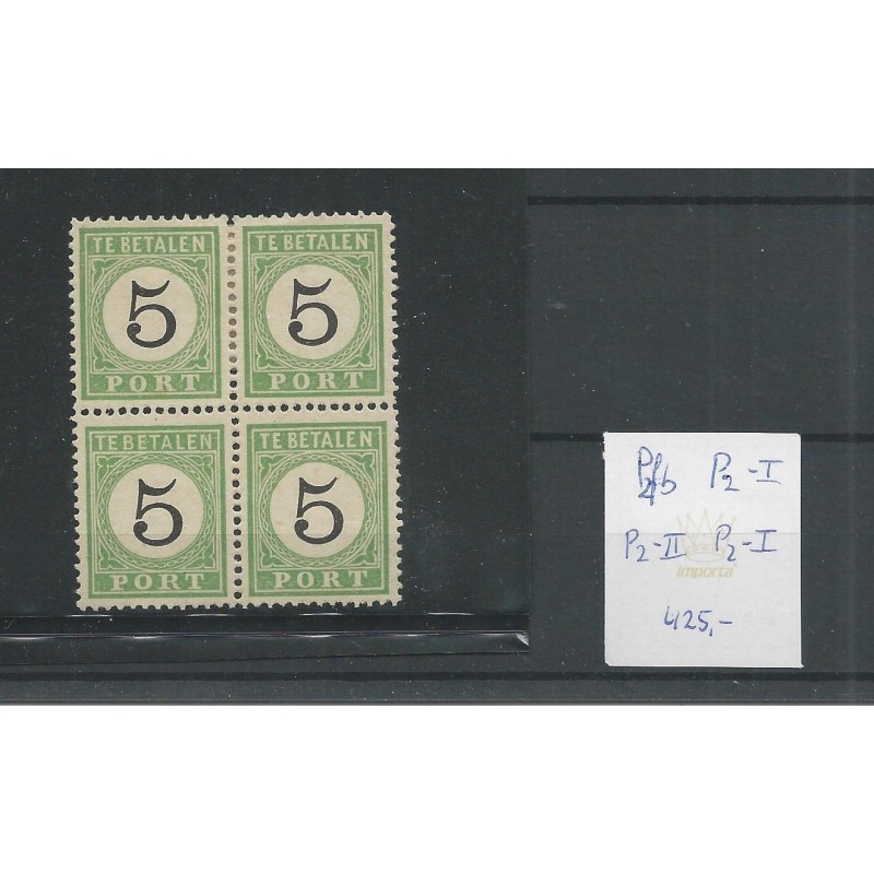 Curaçao P2fb in block 4 with 2x P2-I and P2-II MH/unused CV 475 €