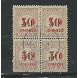 Suriname P16-I/P16-III in block of 4 VFU/used CV 625 €