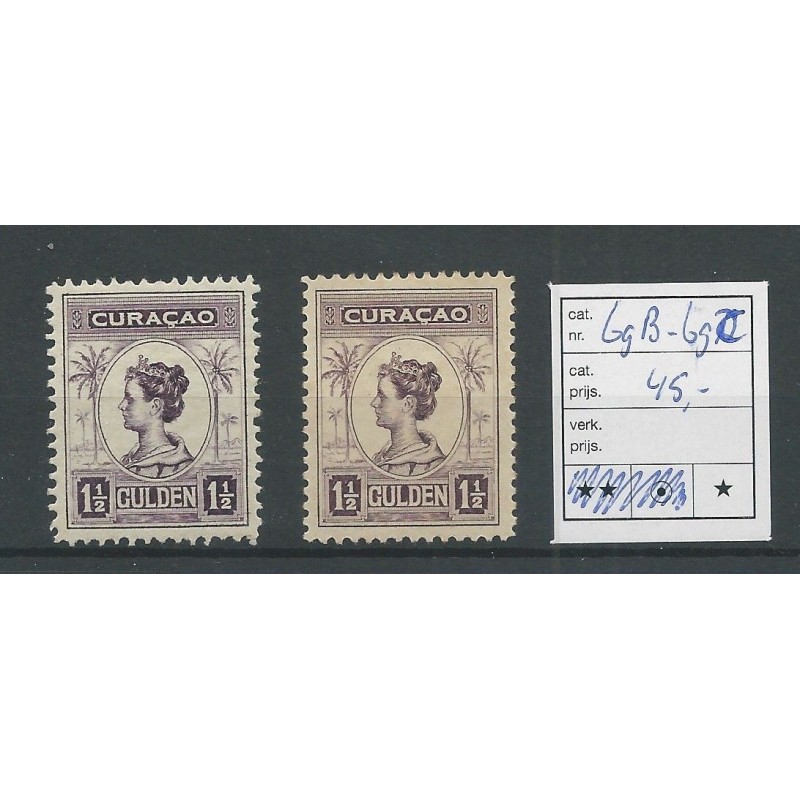 Curaçao 69B-69C Wilhelmina  MH/unused   CV  45 €