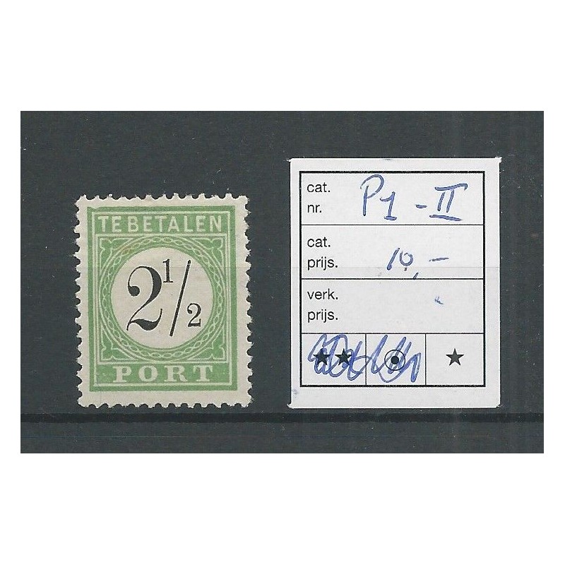 Curaçao P1-II  Postage due 1889  MH/unused CV  10 €