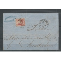 Nederland 5 op brief Rotterdam-Amsterdam 1865 VFU/gebr  CV 40+ €
