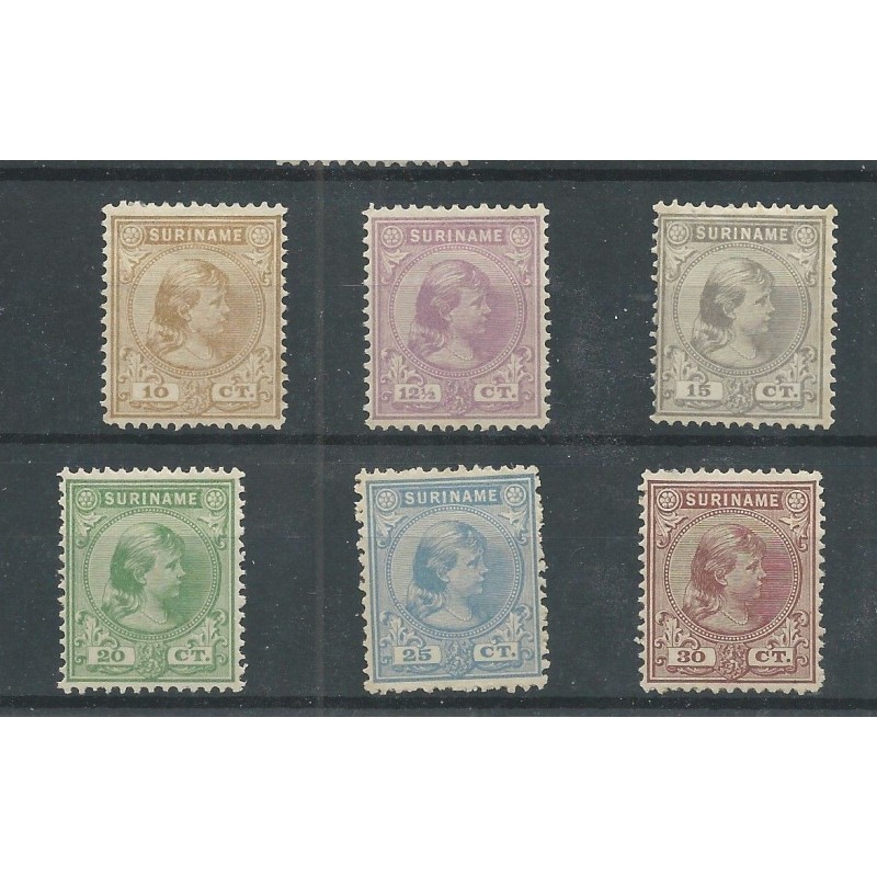 Suriname 23-30 Wilhelmina MH/unused  CV 150 €