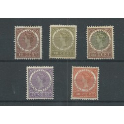 Suriname 50-54 Wilhelmina  MH/unused  CV 160 €
