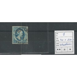 Netherlands 1 with "SCHOONHOVEN-B" VFU/used  CV 240 €