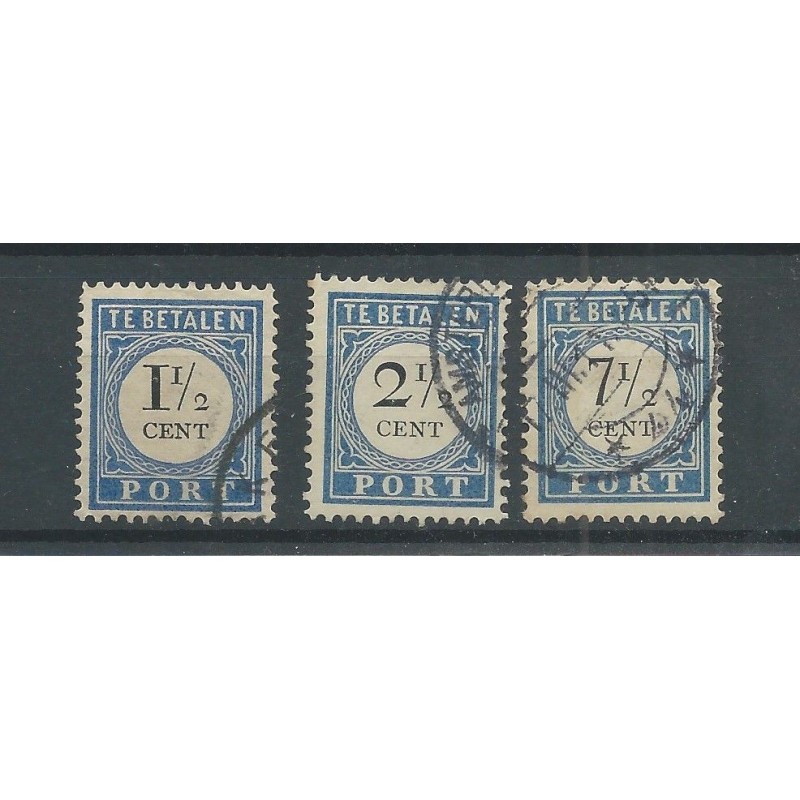 Netherlands P15b, P16b, P20b  Lange Breukstreep VFU/used  CV 3,50 €