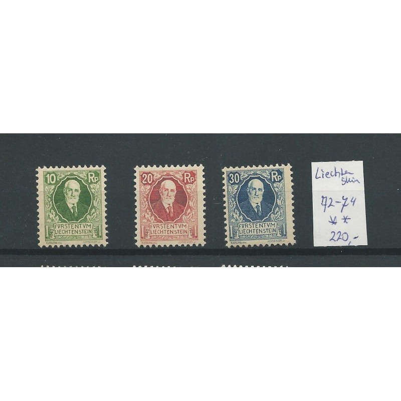Liechtenstein 72-74 Geburtstag des Fürsten  MNH CV 220 €