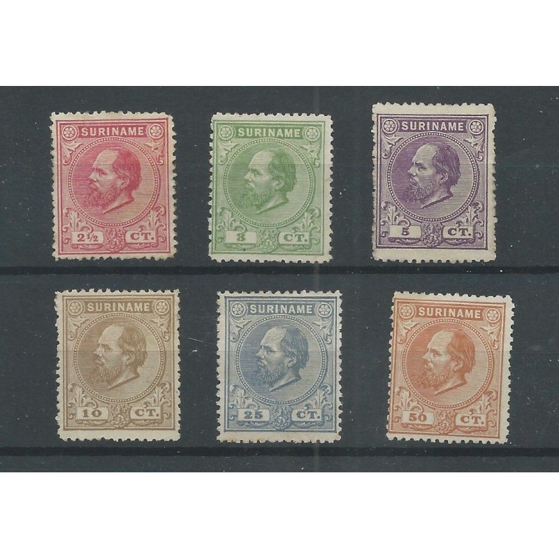 Suriname 3A-13A  Willem III  MH/unused  CV 520 €