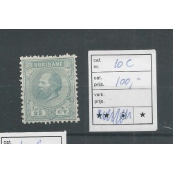 Suriname 10C   Willem III 1873 MH/ongebr  CV 100 €