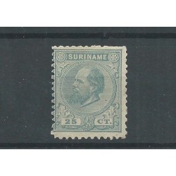 Suriname 10D   Willem III 1873 MH/ongebr  CV 150 €
