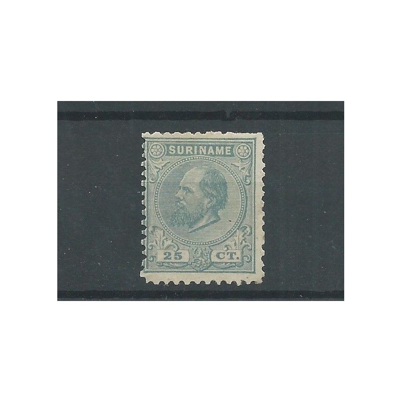 Suriname 10D   Willem III 1873 MH/ongebr  CV 150 €